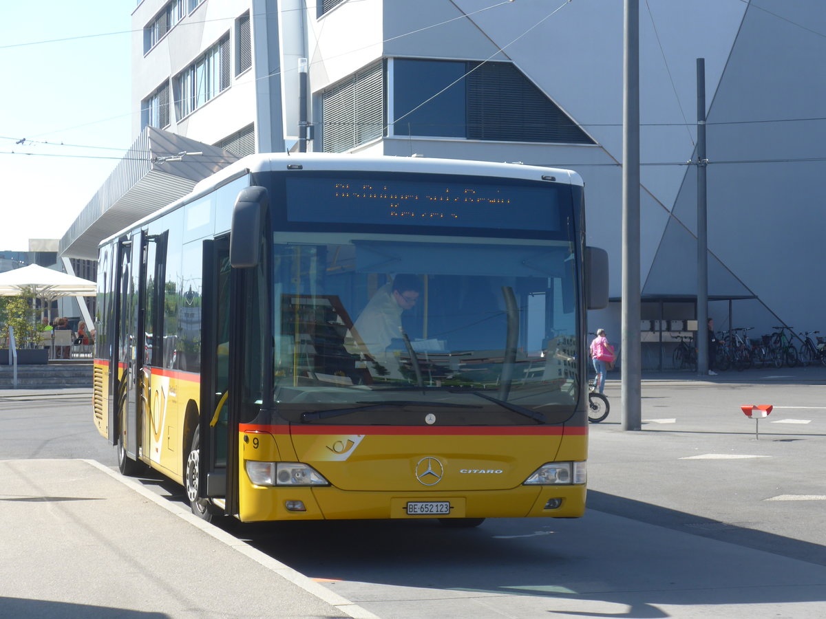 (209'654) - PostAuto Bern - Nr. 9/BE 652'123 - Mercedes (ex Klopfstein, Laupen Nr. 9) am 15. September 2019 beim Bahnhof Bern Br�nnen Westside