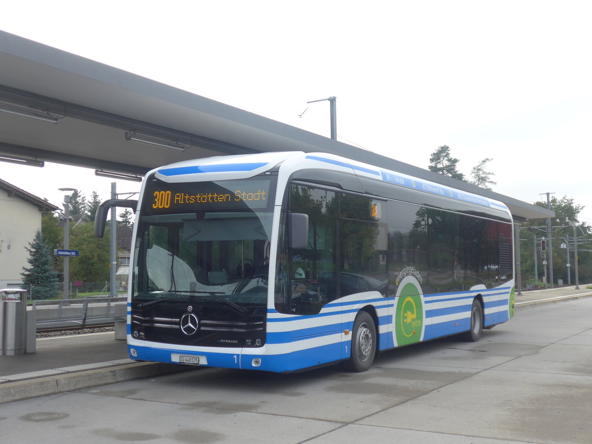 (209'962) - RTB Altst�tten - Nr. 1/SG 448'575 - Mercedes am 6. Oktober 2019 beim Bahnhof Altst�tten