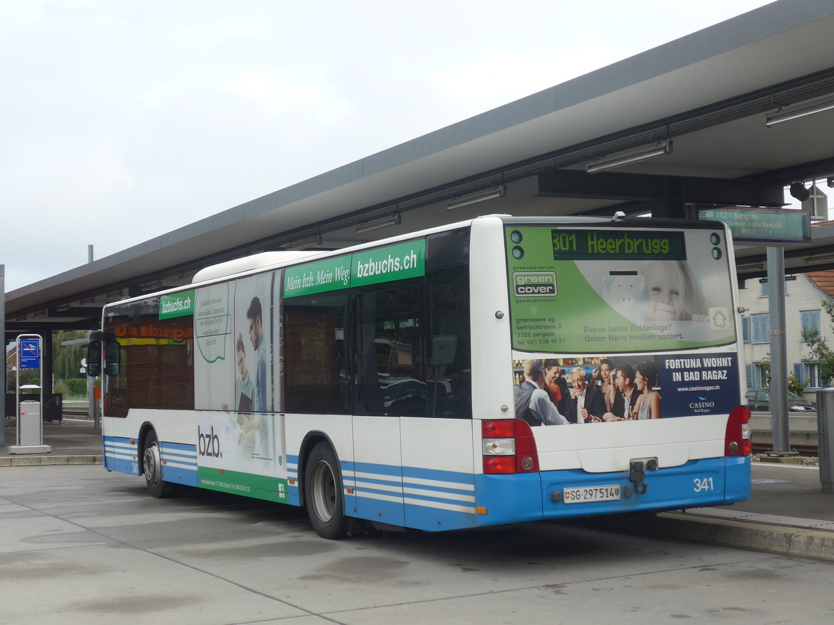 (209'967) - BSW Sargans - Nr. 341/SG 297'514 - MAN am 6. Oktober 2019 beim Bahnhof Altst�tten
