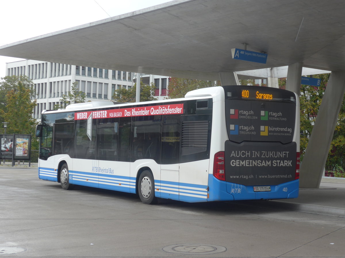(209'975) - RTB Altst�tten - Nr. 40/SG 335'054 - Mercedes am 6. Oktober 2019 beim Bahnhof Buchs