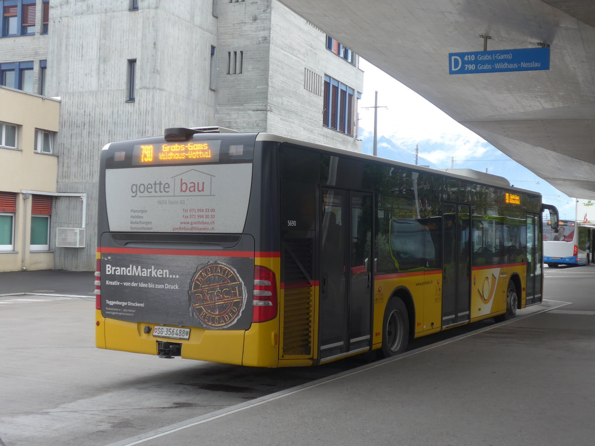 (209'984) - PostAuto Ostschweiz - SG 356'488 - Mercedes (ex Schmidt, Oberb�ren) am 6. Oktober 2019 beim Bahnhof Buchs