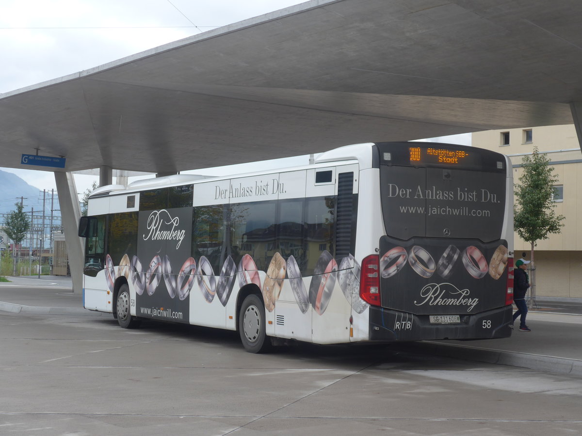 (209'988) - RTB Altst�tten - Nr. 58/SG 131'606 - Mercedes am 6. Oktober 2019 beim Bahnhof Buchs