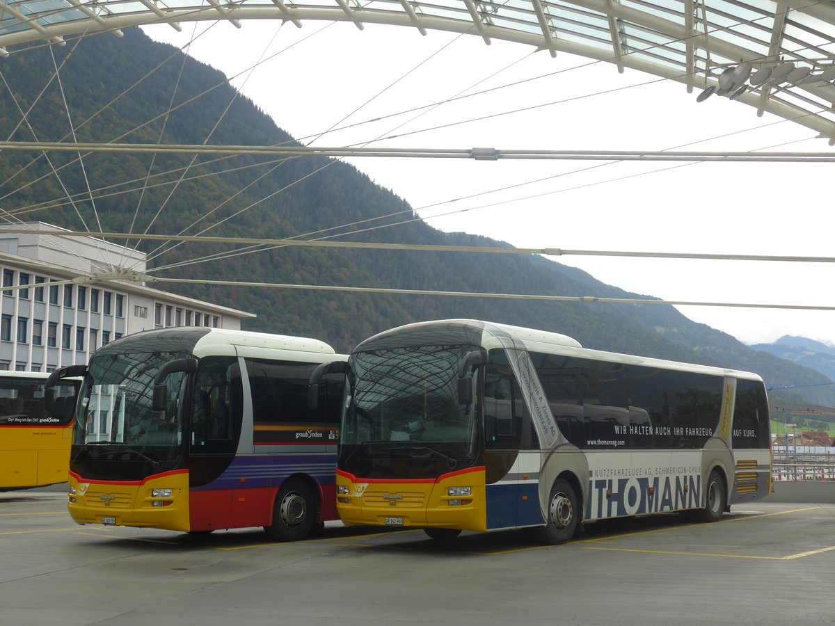 (210'054) - PostAuto Graub�nden - GR 162'988 - MAN am 6. Oktober 2019 in Chur, Postautostation