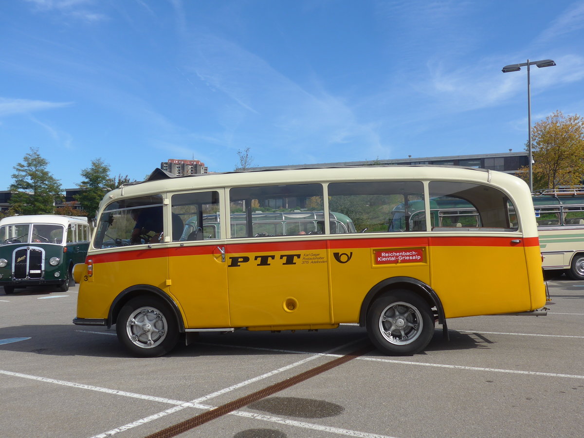(210'196) - Schmid, Th�rishaus - Nr. 3/BE 26'760 - Saurer/Gangloff (ex Geiger, Adelboden Nr. 3) am 12. Oktober 2019 in Bern, Westside