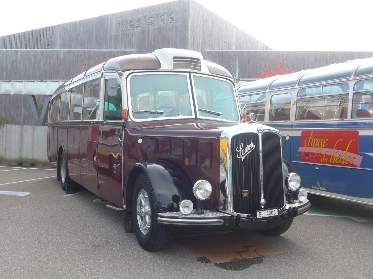 (210'203) - Roth, Niederwangen - BE 4008 - Saurer/Eggli (ex Paproth, D-Mainz; ex Hotel Orselina, Locarno; ex Riederer, St. Margarethenberg; ex Luk, Gr�sch; ex P 23'138; ex P 2205) am 12. Oktober 2019 in Bern, Westside