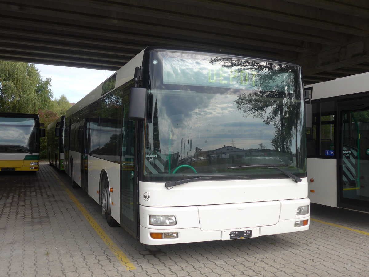 (210'249) - Interbus, Yverdon - Nr. 60 - MAN (ex transN, La Chaux-de-Fonds Nr. 205; ex TN Neuch�tel Nr. 205) am 12. Oktober 2019 in Kerzers, Murtenstrasse
