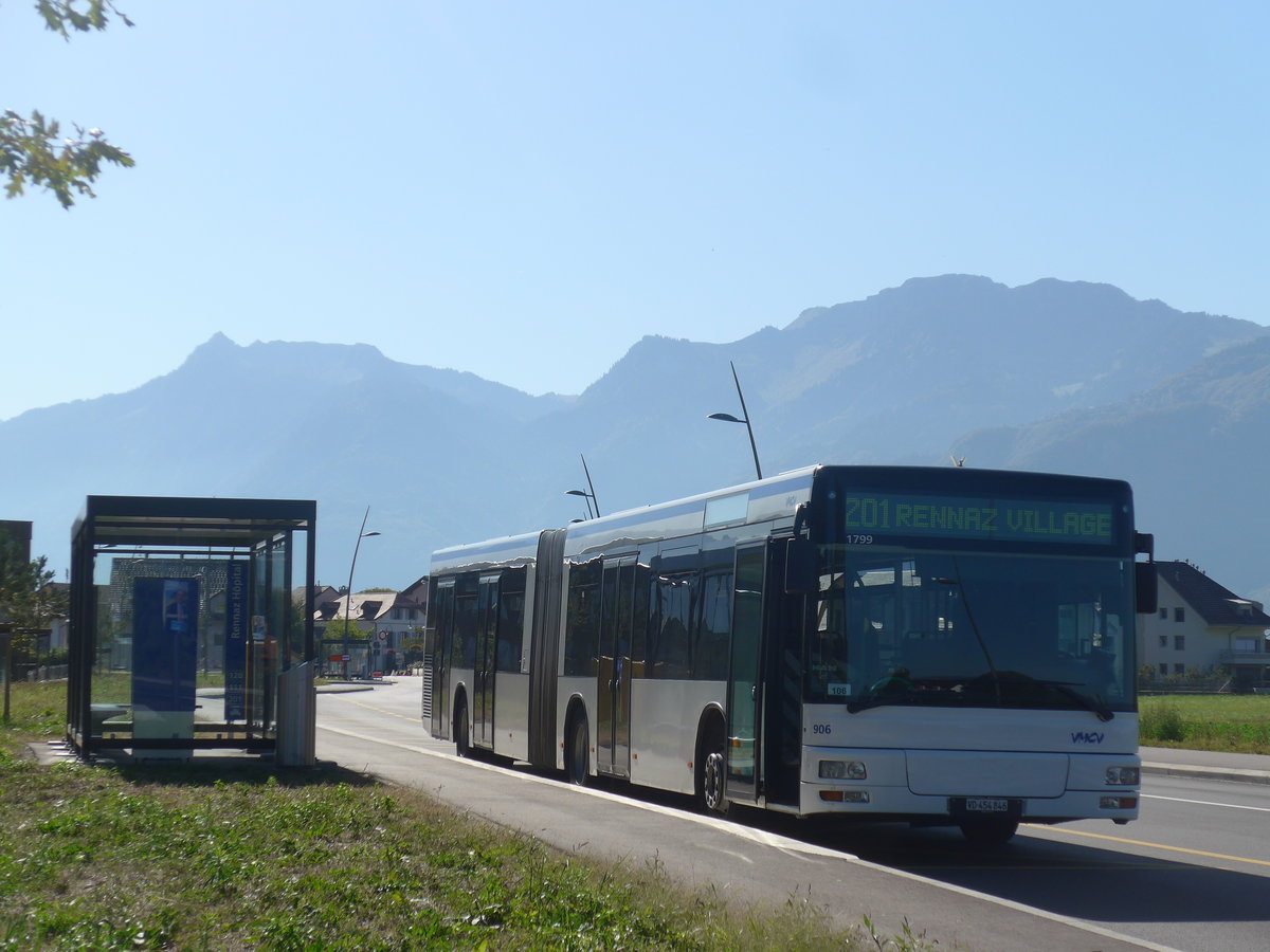 (210'320) - VMCV Clarens - Nr. 906/VD 454'846 - MAN (ex transN, La Chaux-de-Fonds Nr. 243; ex TN Neuch�tel Nr. 243) am 14. Oktober 2019 in Rennaz, H�pital