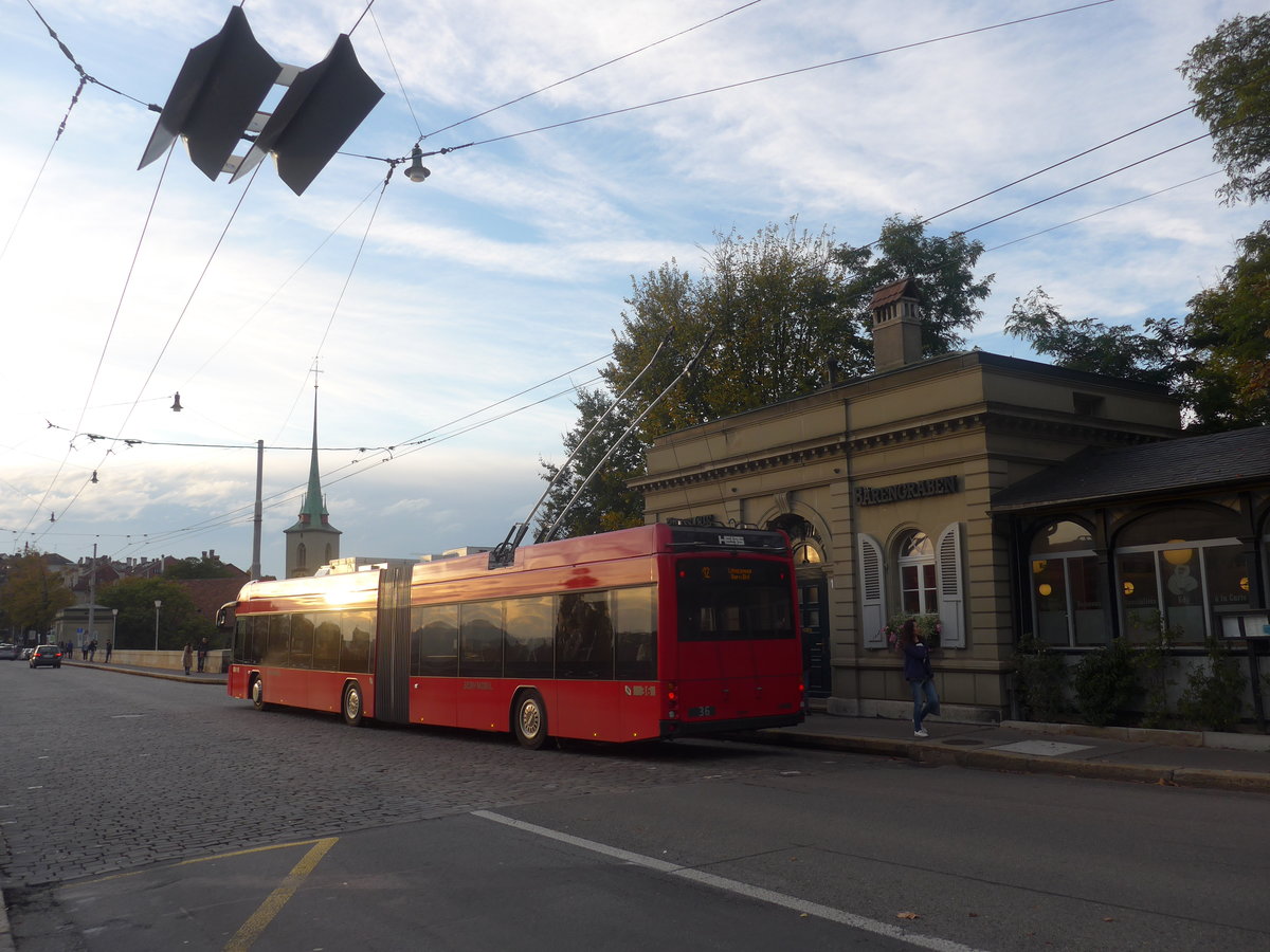 (210'482) - Bernmobil, Bern - Nr. 36 - Hess/Hess Gelenktrolleybus am 20. Oktober 2019 in Bern, B�renpark
