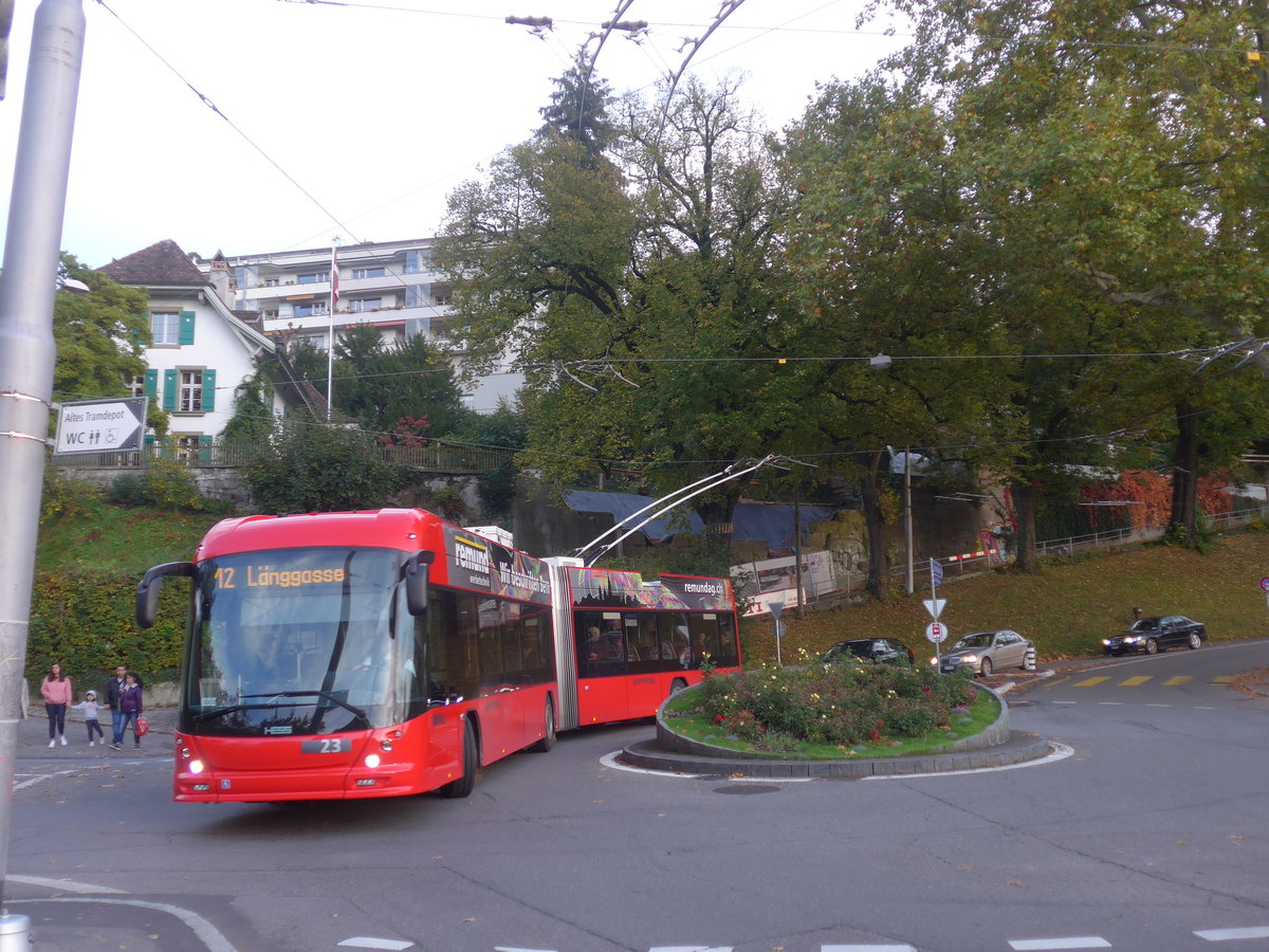 (210'489) - Bernmobil, Bern - Nr. 23 - Hess/Hess Gelenktrolleybus am 20. Oktober 2019 in Bern, B�renpark