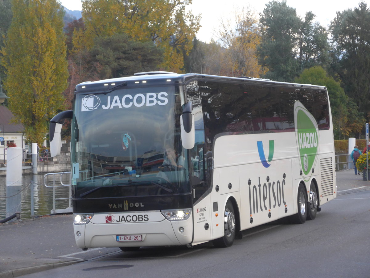 (210'703) - Aus Belgien: Jacobs, Genk - 1-EKU-281 - Van Hool am 27. Oktober 2019 bei der Schiffl�ndte Thun