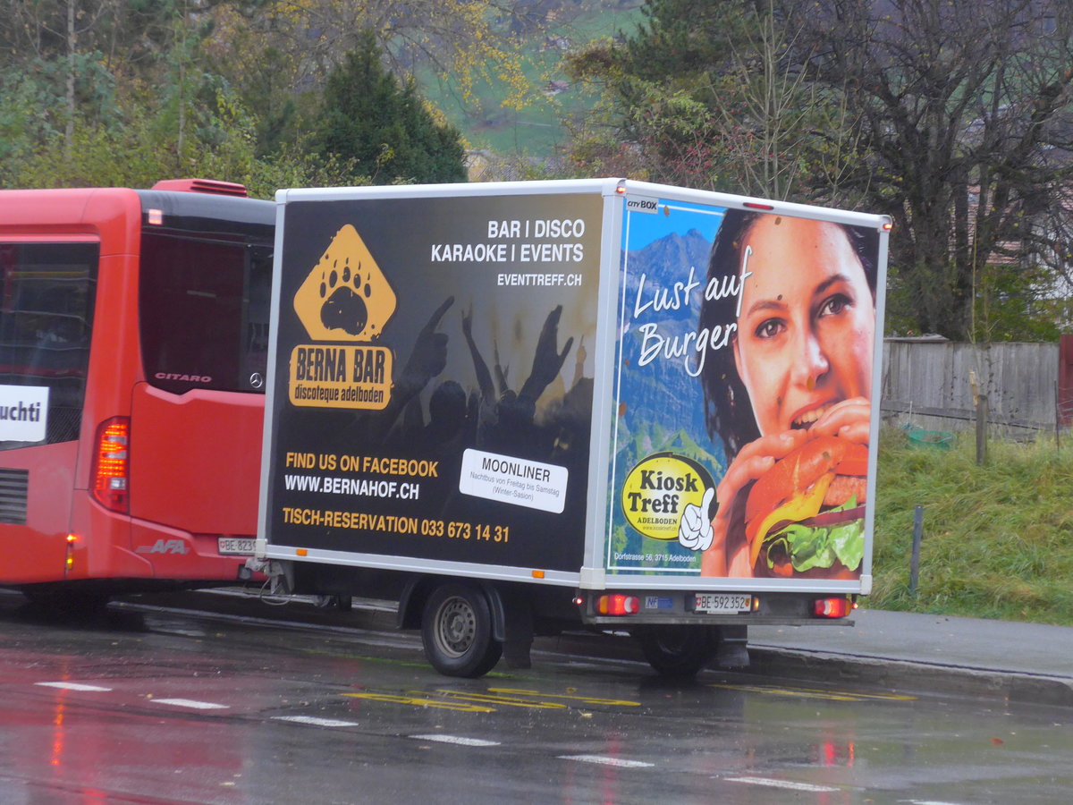 (210'742) - AFA Adelboden - Nr. 70/BE 592'352 - Niederhauser Gep�ckanh�nger am 3. November 2019 beim Bahnhof Frutigen