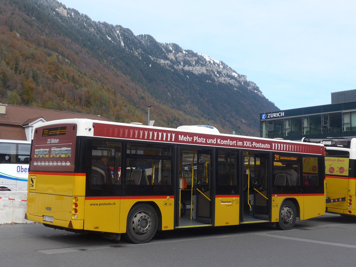 (210'961) - PostAuto Bern - BE 193'594 - Lanz+Marti/Hess Personenanh�nger (ex Klopfstein, Laupen) am 10. November 2019 beim Bahnhof Interlaken Ost