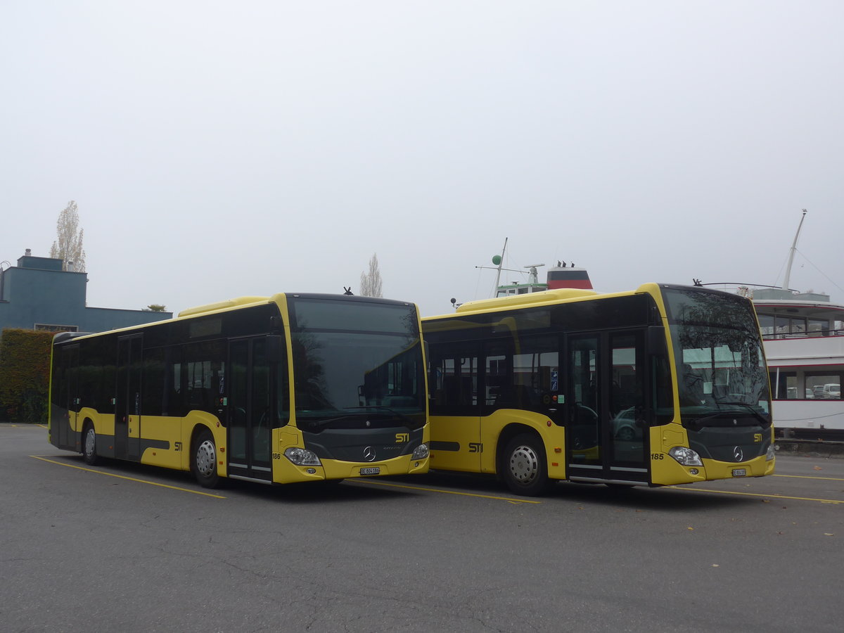 (210'973) - STI Thun - Nr. 186/BE 804'186 - Mercedes am 11. November 2019 bei der Schiffl�ndte Thun