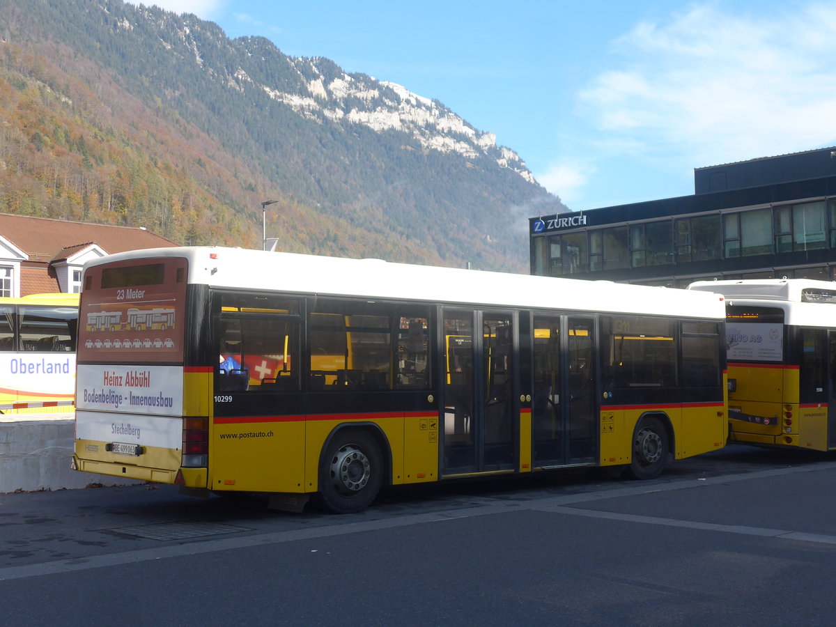 (210'994) - PostAuto Bern - BE 499'063 - Lanz+Marti/Hess Personenanh�nger (ex VBL Luzern Nr. 310) am 11. November 2019 beim Bahnhof Interlaken Ost