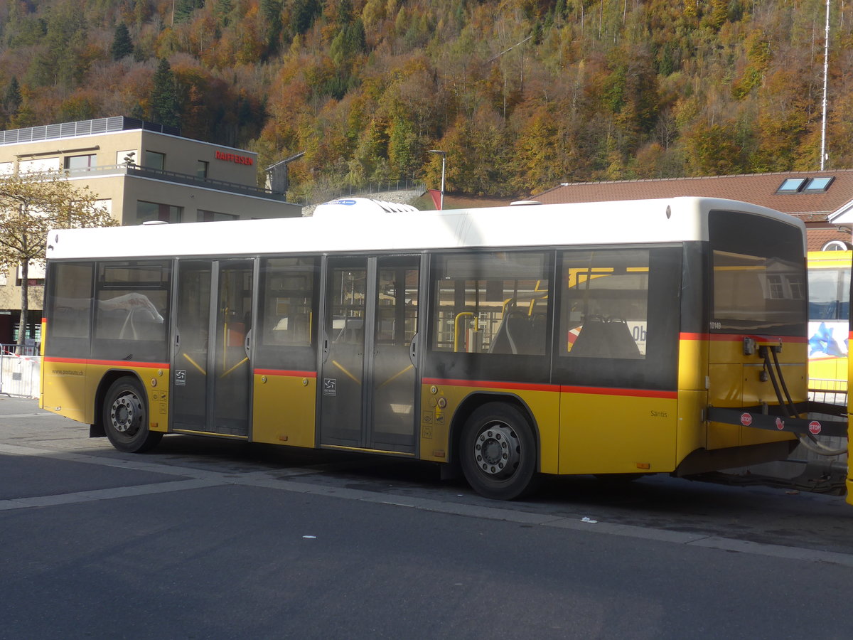 (211'020) - PostAuto Ostschweiz - BE 412'681 - Hess Personenanh�nger am 11. November 2019 beim Bahnhof Interlaken Ost