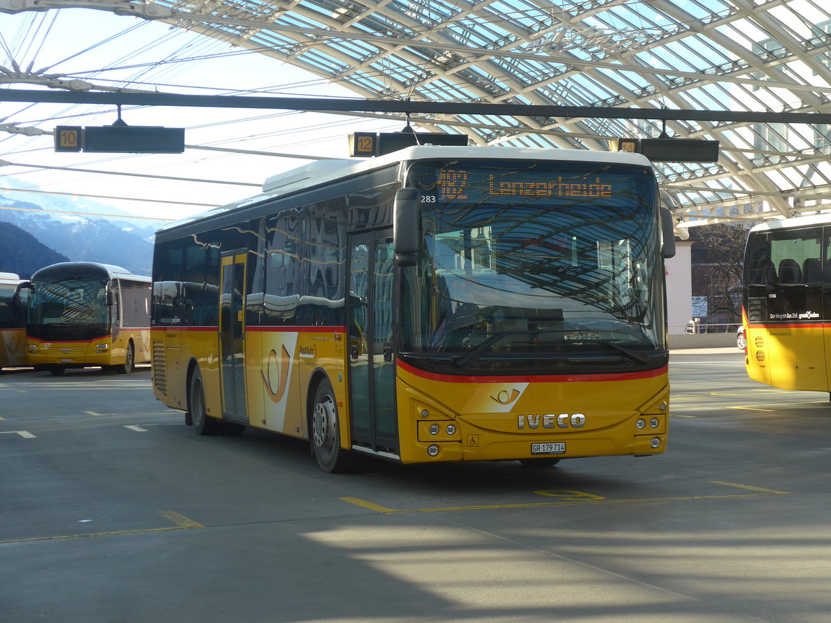 (212'613) - PostAuto Graub�nden - GR 179'714 - Iveco am 7. Dezember 2019 in Chur, Postautostation