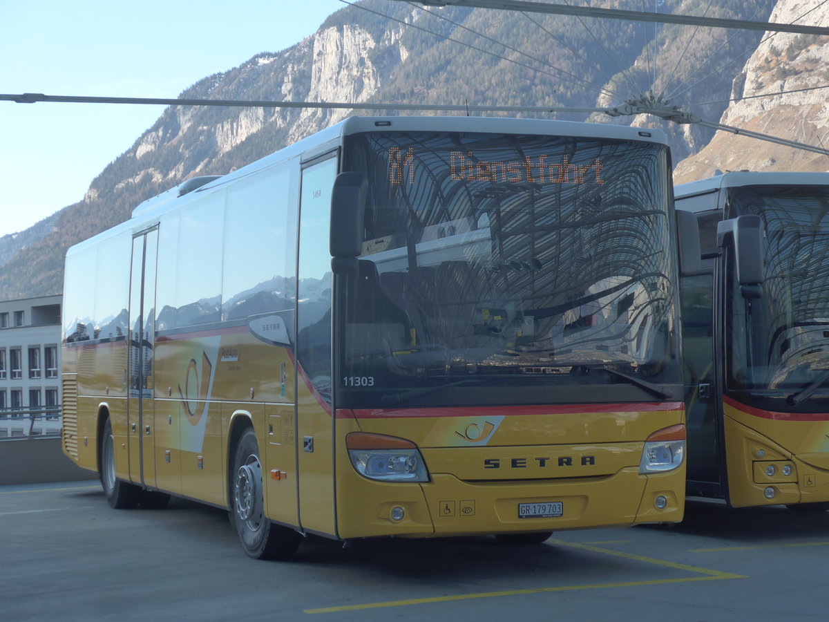 (212'636) - PostAuto Graub�nden - GR 179'703 - Setra am 7. Dezember 2019 in Chur, Postautostation