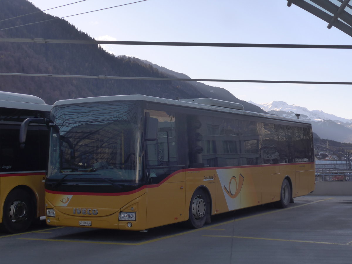 (212'641) - PostAuto Graub�nden - GR 170'436 - Iveco am 7. Dezember 2019 in Chur, Postautostation