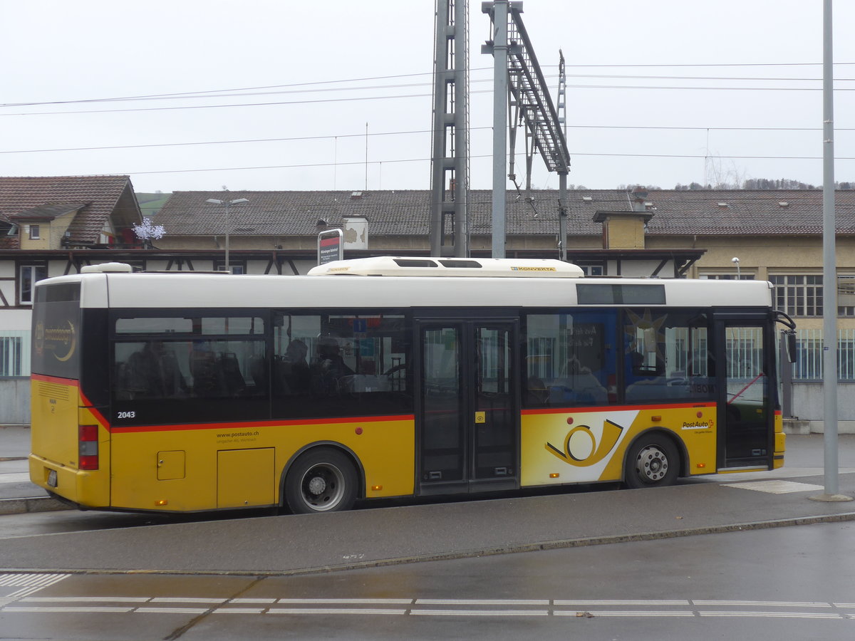 (212'844) - Lengacher, Wichtrach - Nr. 3/BE 547'388 - MAN/G�ppel am 9. Dezember 2019 beim Bahnhof M�nsingen