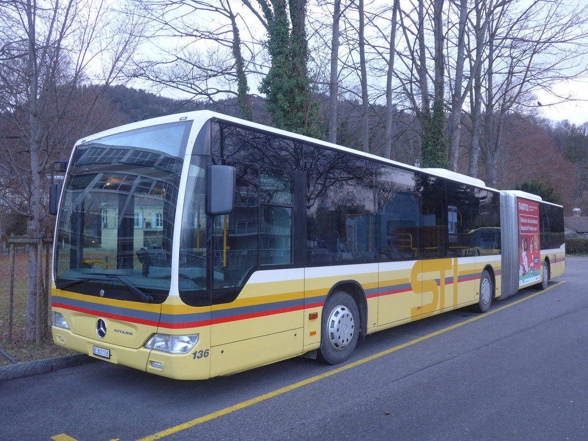 (212'867) - STI Thun - Nr. 136/BE 801'136 - Mercedes am 14. Dezember 2019 bei der Schiffl�ndte Thun