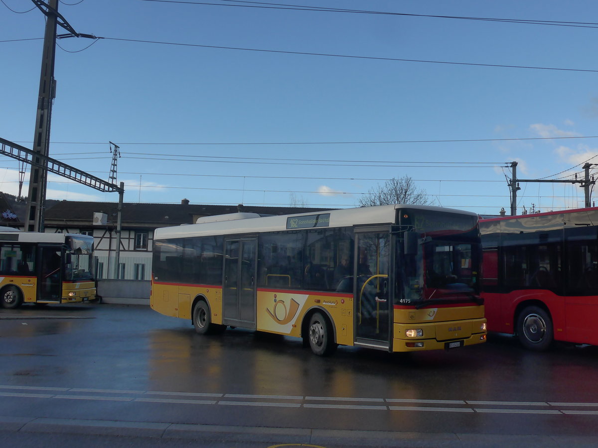(212'903) - PostAuto Bern - BE 614'040 - MAN/G�ppel (ex AVG Meiringen Nr. 72) am 14. Dezember 2019 beim Bahnhof M�nsingen