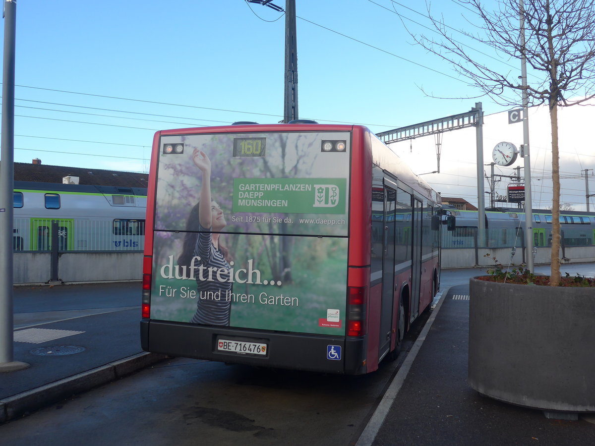 (212'908) - Bernmobil, Bern - Nr. 476/BE 716'476 - MAN/G�ppel (ex Peyer, Niderwangen Nr. 76) am 14. Dezember 2019 beim Bahnhof M�nsingen