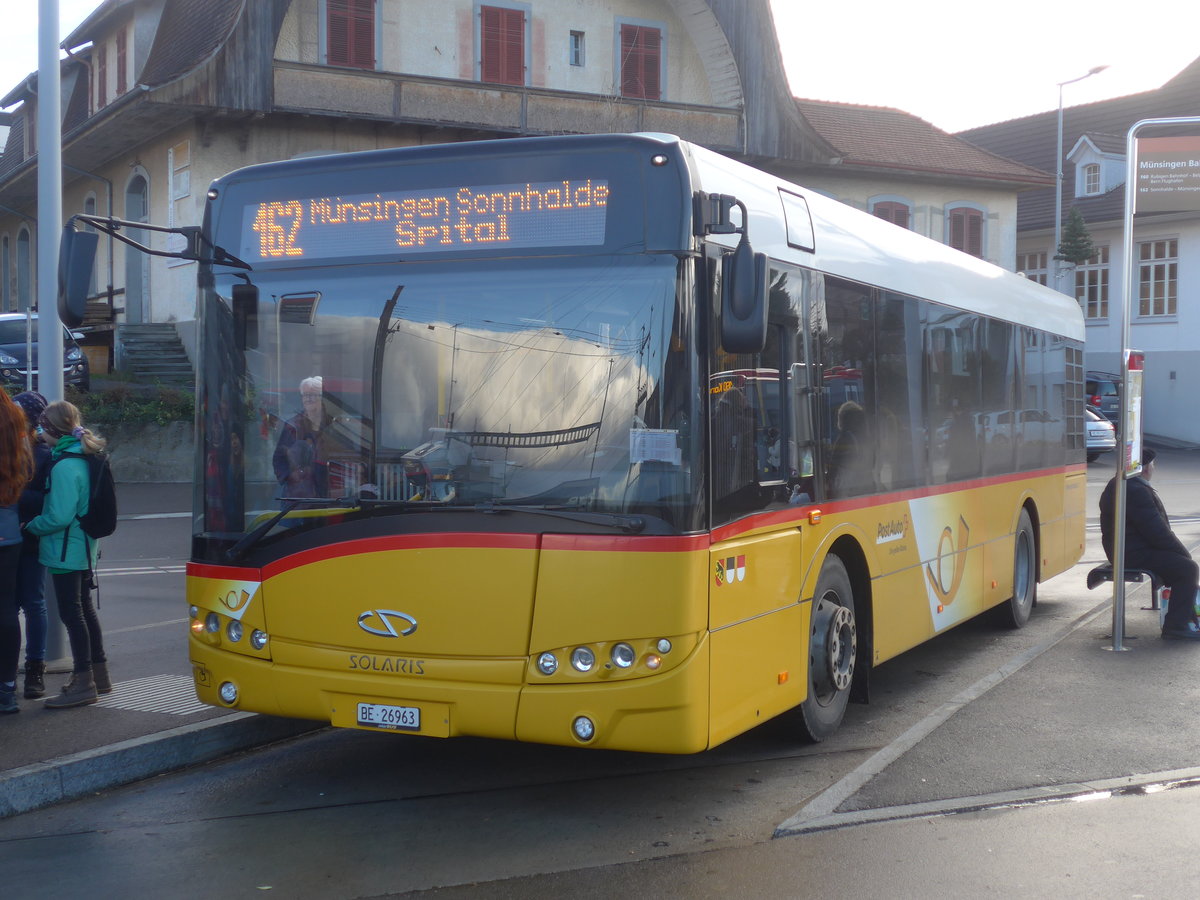 (212'913) - Lengacher, Wichtrach - Nr. 4/BE 26'963 - Solaris am 14. Dezember 2019 beim Bahnhof M�nsingen