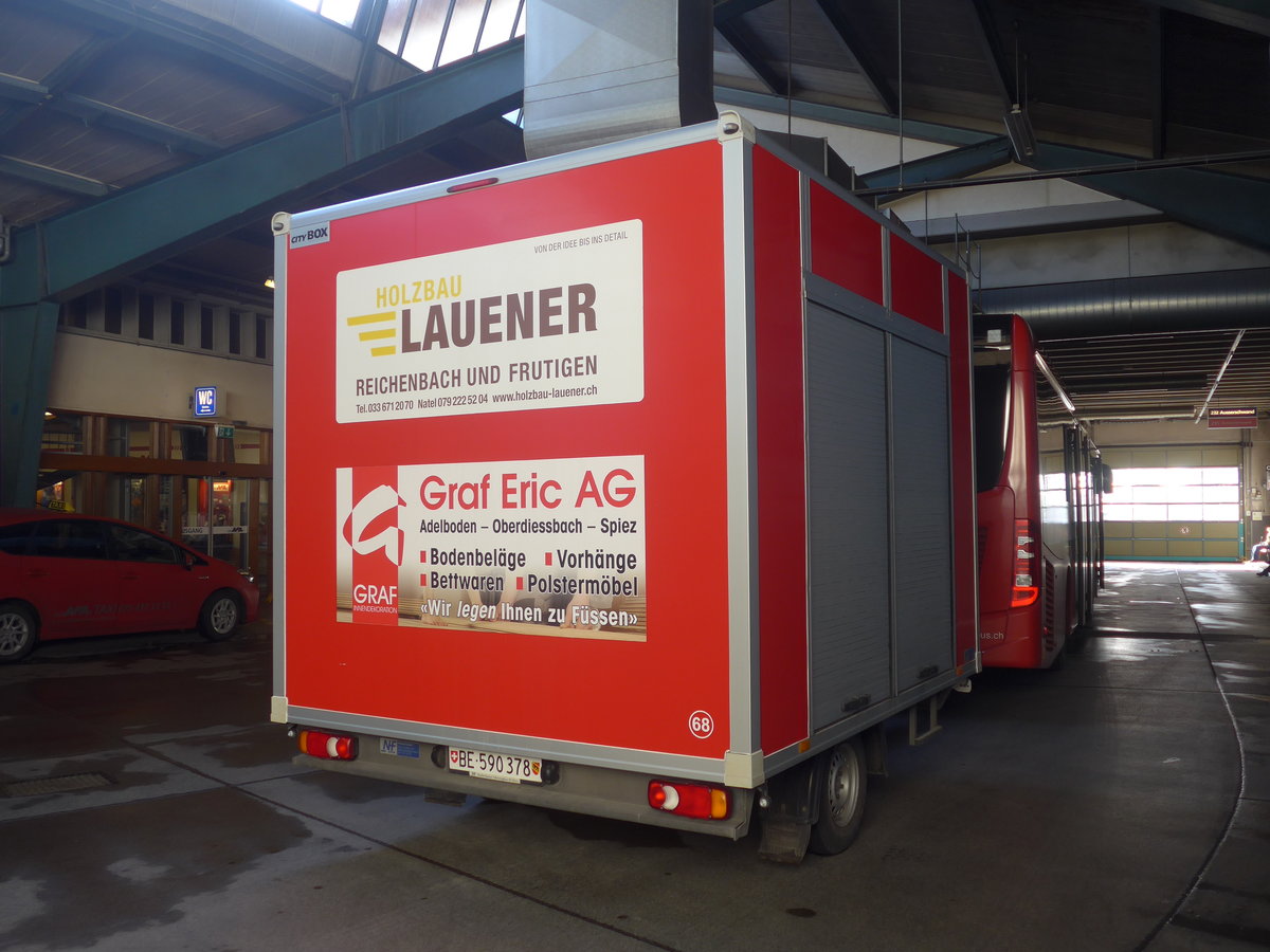 (213'132) - AFA Adelboden - Nr. 68/BE 590'378 - Niederhauser Gep�ckanh�nger am 25. Dezember 2019 in Adelboden, Busstation