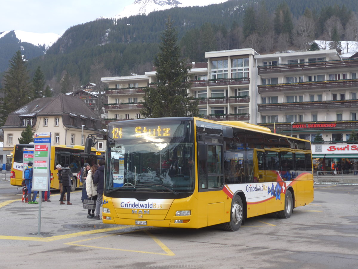 (213'186) - Grindelwaldbus, Grindelwald - Nr. 19/BE 363'305 - MAN/G�ppel am 26. Dezember 2019 beim Bahnhof Grindelwald