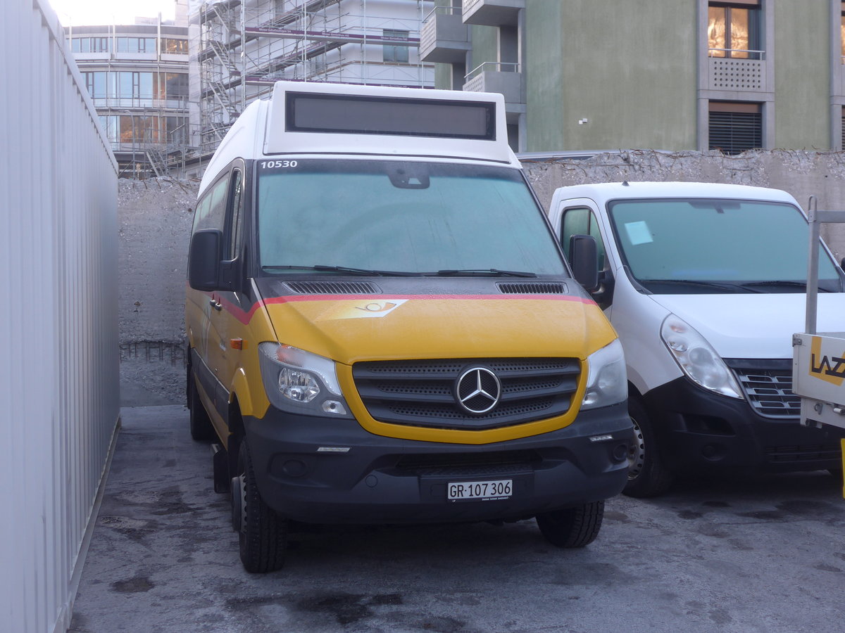 (213'222) - PostAuto Graub�nden - GR 107'306 - Mercedes am 1. Januar 2020 in Chur, Garage