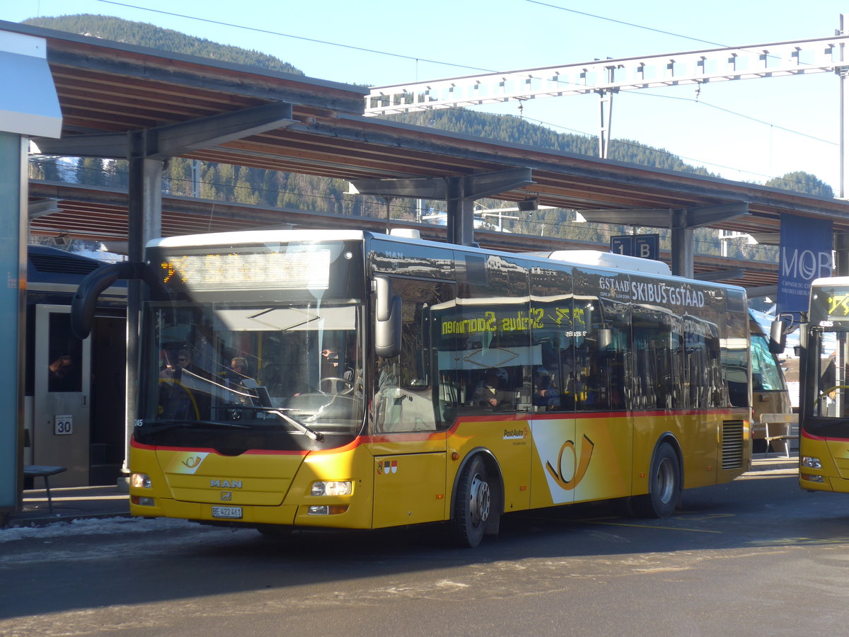 (213'286) - PostAuto Bern - BE 422'461 - MAN/G�ppel (ex AVG Meiringen Nr. 61) am 2. Januar 2020 beim Bahnhof Gstaad