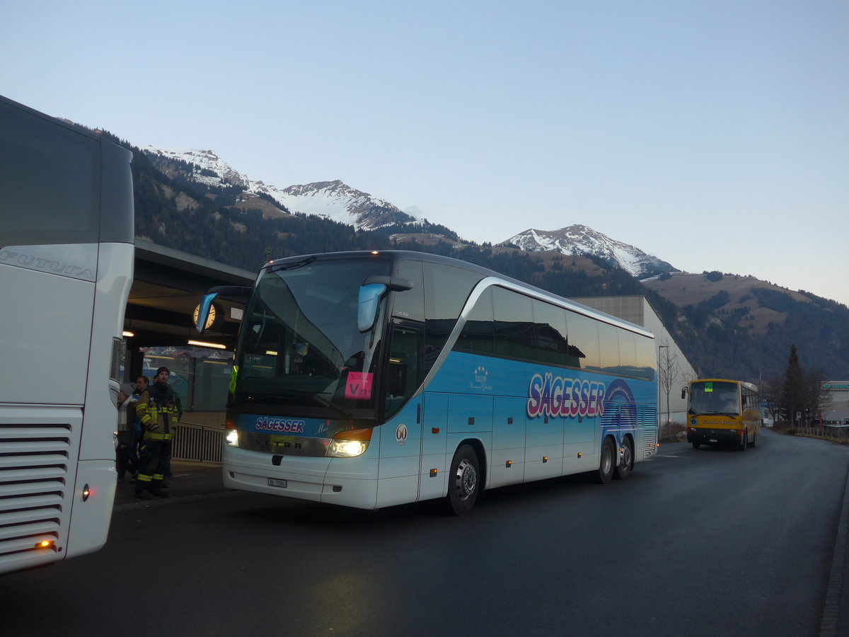 (213'467) - S�gesser, Wintersingen - Nr. 3/BL 7194 - Setra am 11. Januar 2020 beim Bahnhof Frutigen