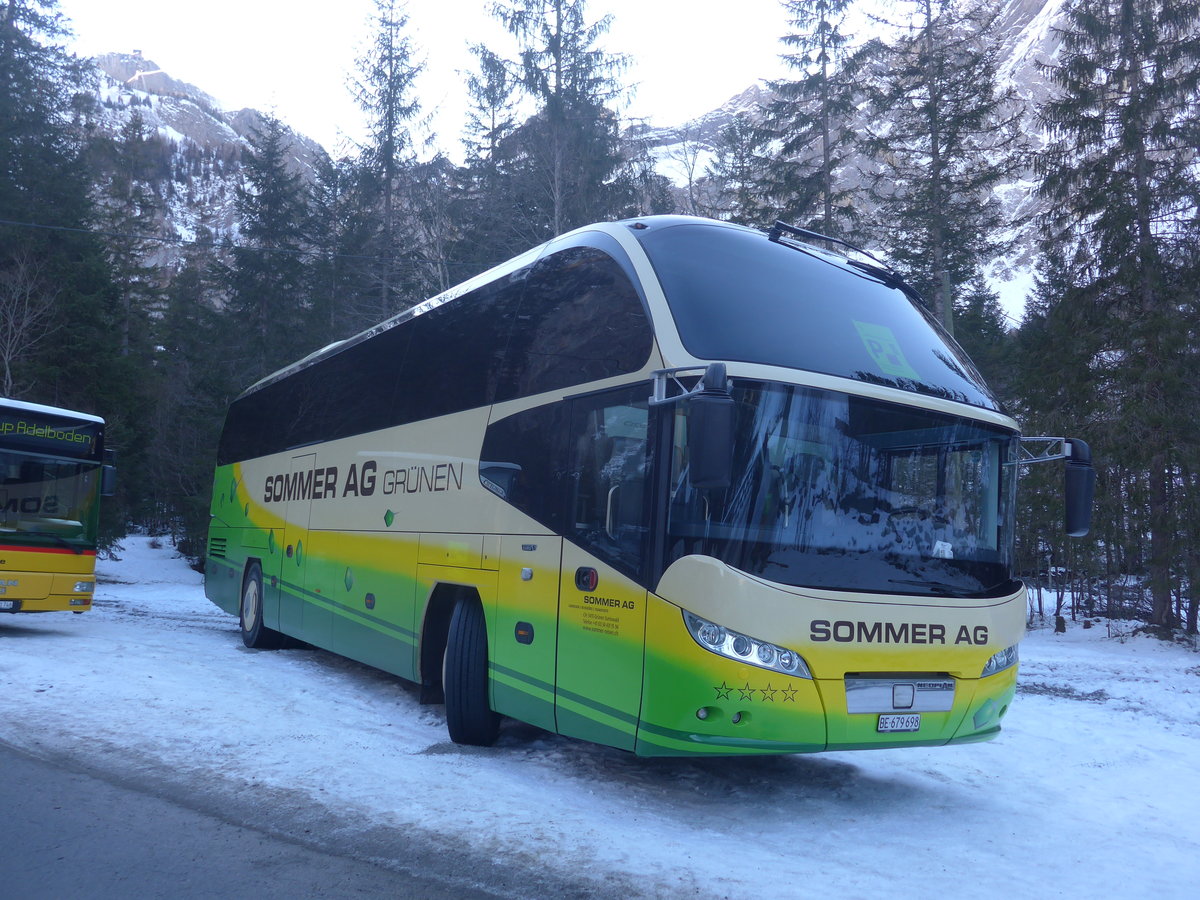 (213'649) - Sommer, Gr�nen - BE 679'698 - Neoplan am 11. Januar 2020 in Adelboden, Unter dem Birg