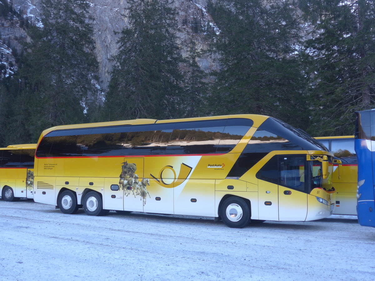(213'673) - Tschannen, Zofingen - Nr. 22/AG 6803 - Neoplan (ex PostAuto Graub�nden) am 11. Januar 2020 in Adelboden, Unter dem Birg