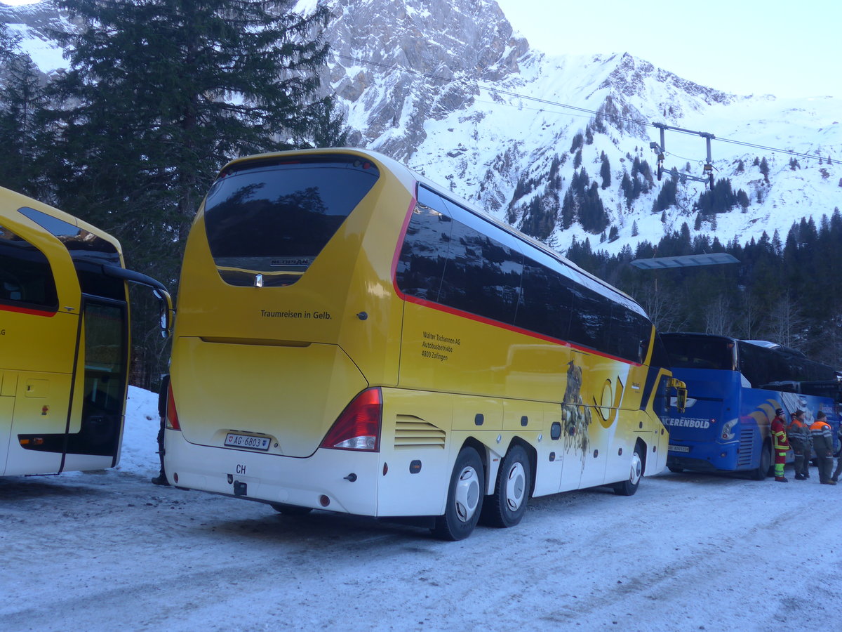 (213'675) - Tschannen, Zofingen - Nr. 22/AG 6803 - Neoplan (ex PostAuto Graub�nden) am 11. Januar 2020 in Adelboden, Unter dem Birg
