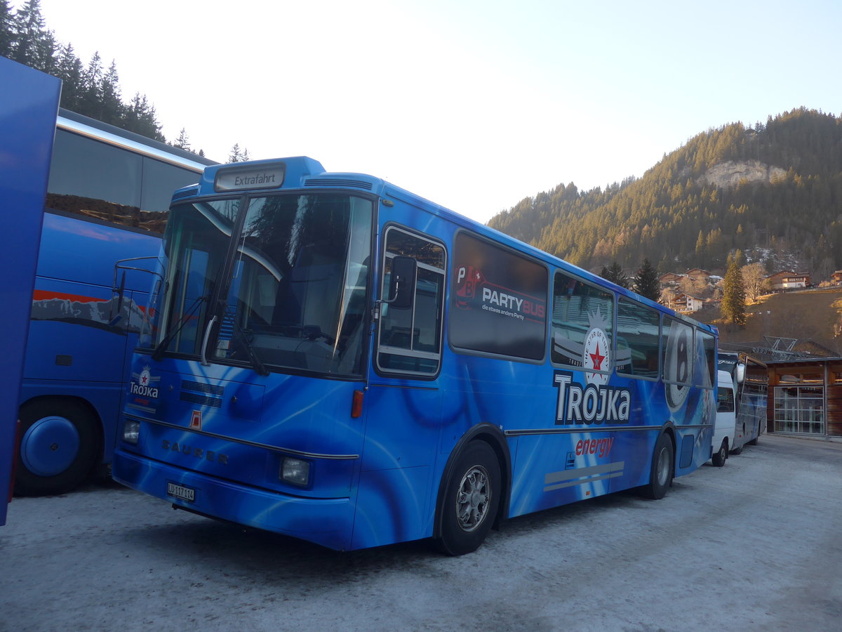 (213'719) - Party-Bus, Ruswil - LU 117'114 - Saurer/R&J (ex H�sler, Rickenbach) am 11. Januar 2020 in Adelboden, ASB