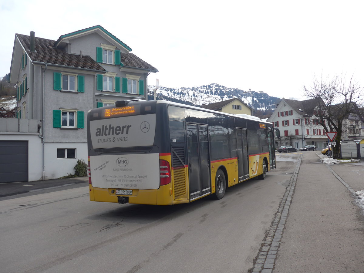 (214'041) - PostAuto Ostschweiz - SG 356'506 - Mercedes (ex Schmidt, Oberb�ren) am 1. Februar 2020 beim Bahnhof Nesslau-Neu St. Johann