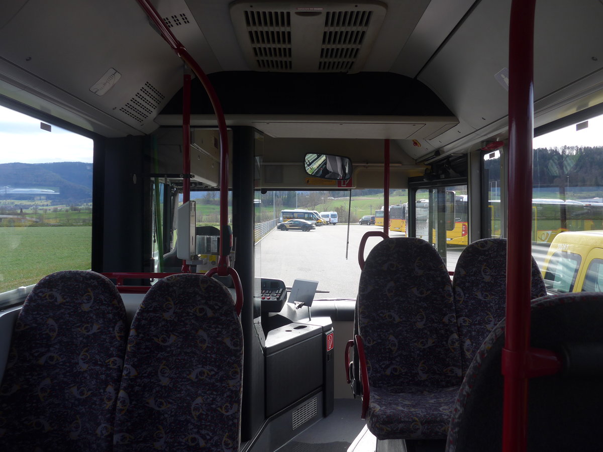 (214'318) - CarPostal Ouest - (JU 1925) - MAN/G�ppel (ex Stucki, Porrentruy Nr. 15) am 16. Februar 2020 in Develier, Parkplatz (Innenaufnahme)