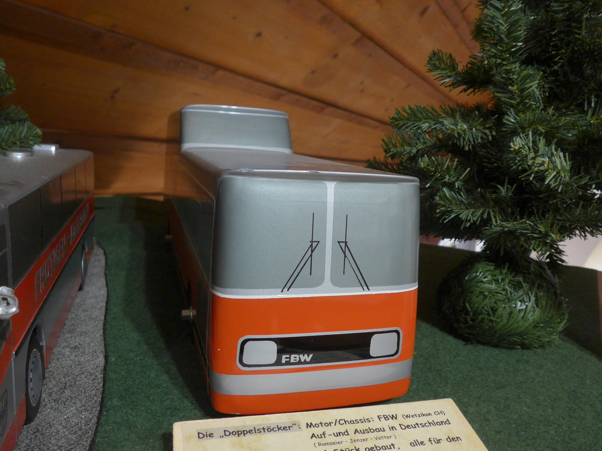 (214'522) - AFA Adelboden - Nr. 6 - FBW/Vetter-R&J Anderthalbdecker am 19. Februar 2020 in Adelboden, Heimatmuseum (Modell)