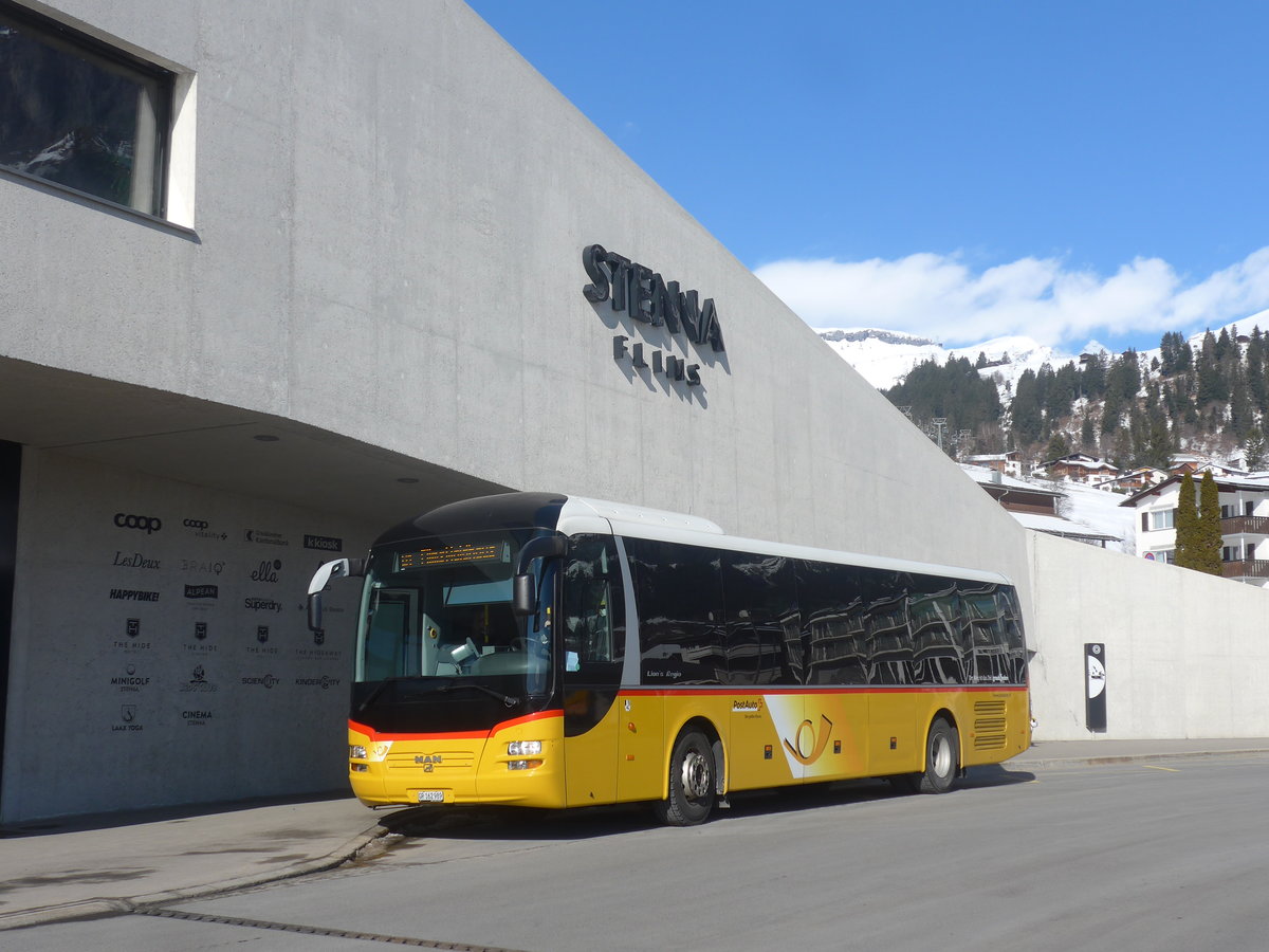 (214'951) - PostAuto Graub�nden - GR 162'989 - MAN am 1. M�rz 2020 in Flims, Bergbahnen