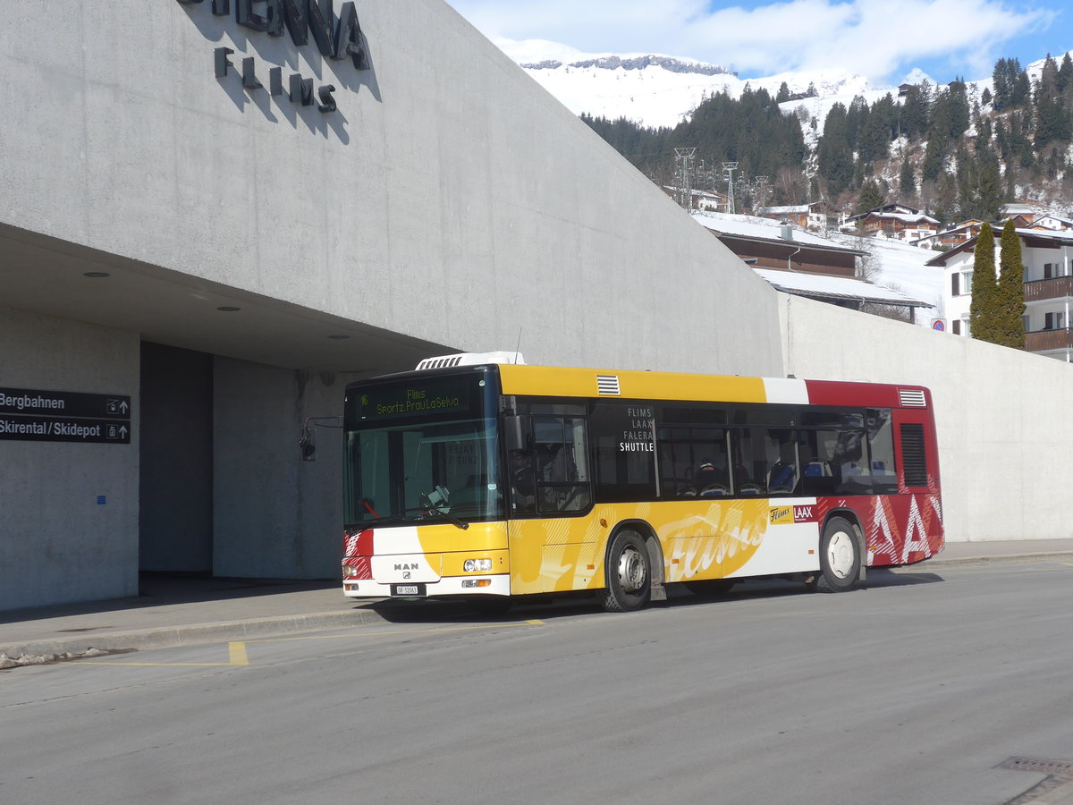 (214'954) - Stuppan, Flims - GR 52'063 - MAN/G�ppel am 1. M�rz 2020 in Flims, Bergbahnen