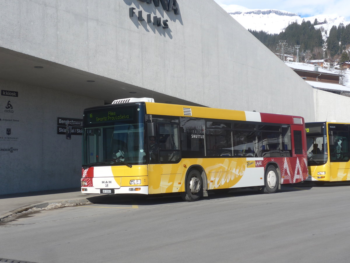 (214'955) - Stuppan, Flims - GR 52'063 - MAN/G�ppel am 1. M�rz 2020 in Flims, Bergbahnen