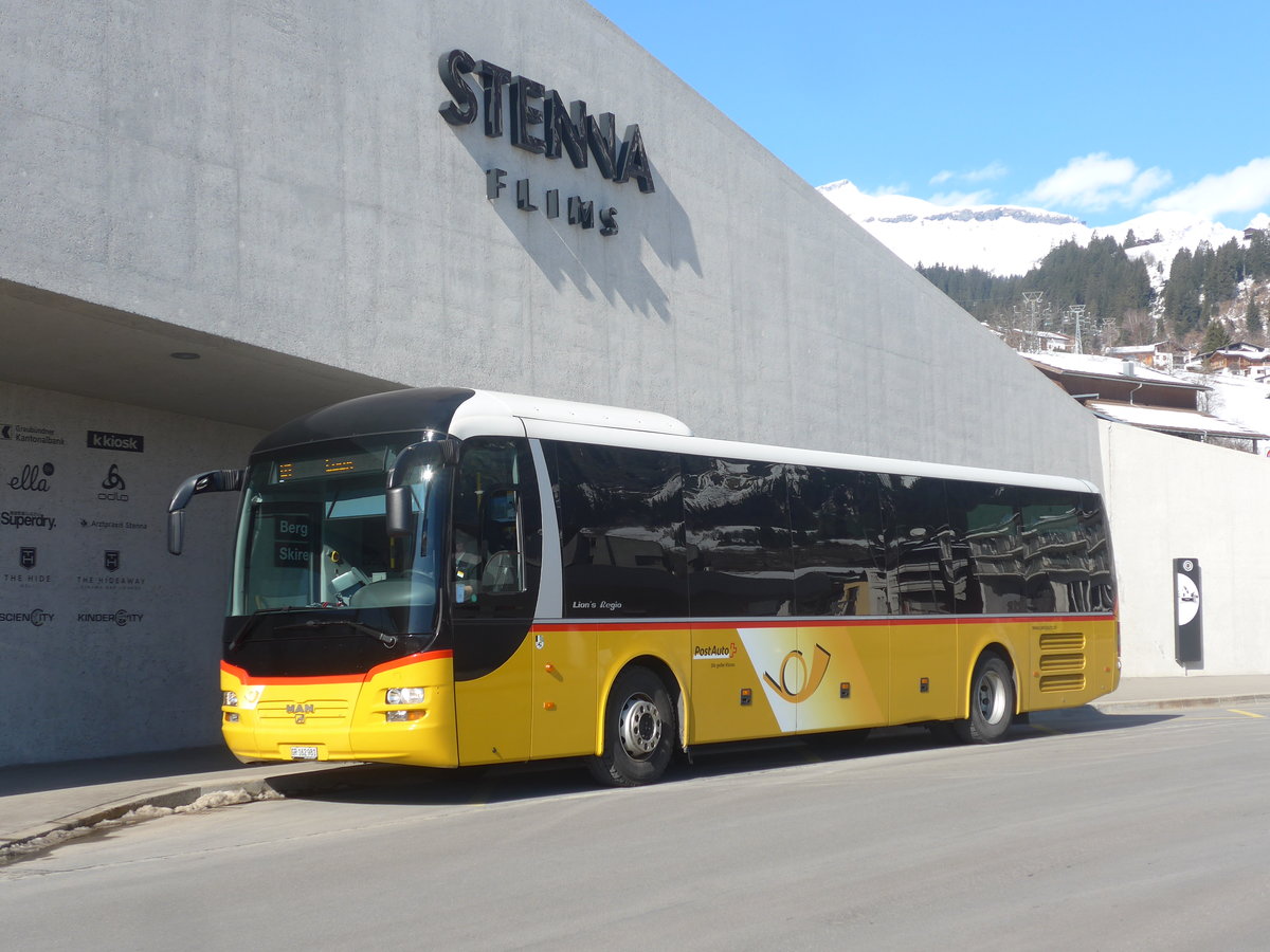 (214'965) - PostAuto Graub�nden - GR 162'981 - MAN am 1. M�rz 2020 in Flims, Bergbahnen
