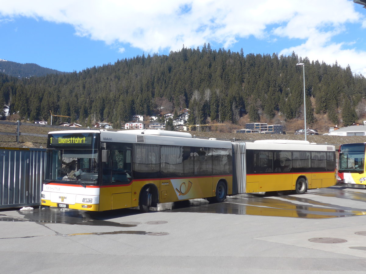 (214'996) - Stuppan, Flims - GR 80'411 - MAN (ex Steiner, Ortschwaben Nr. 20; ex Steiner, Ortschwaben Nr. 10) am 1. M�rz 2020 in Laax, Garage