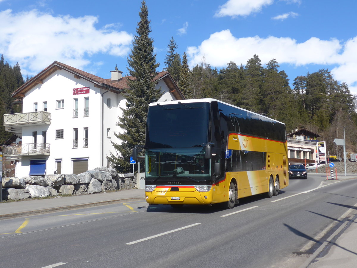 (214'998) - PostAuto Graub�nden - GR 170'403 - Van Hool am 1. M�rz 2020 in Laax, Marcau