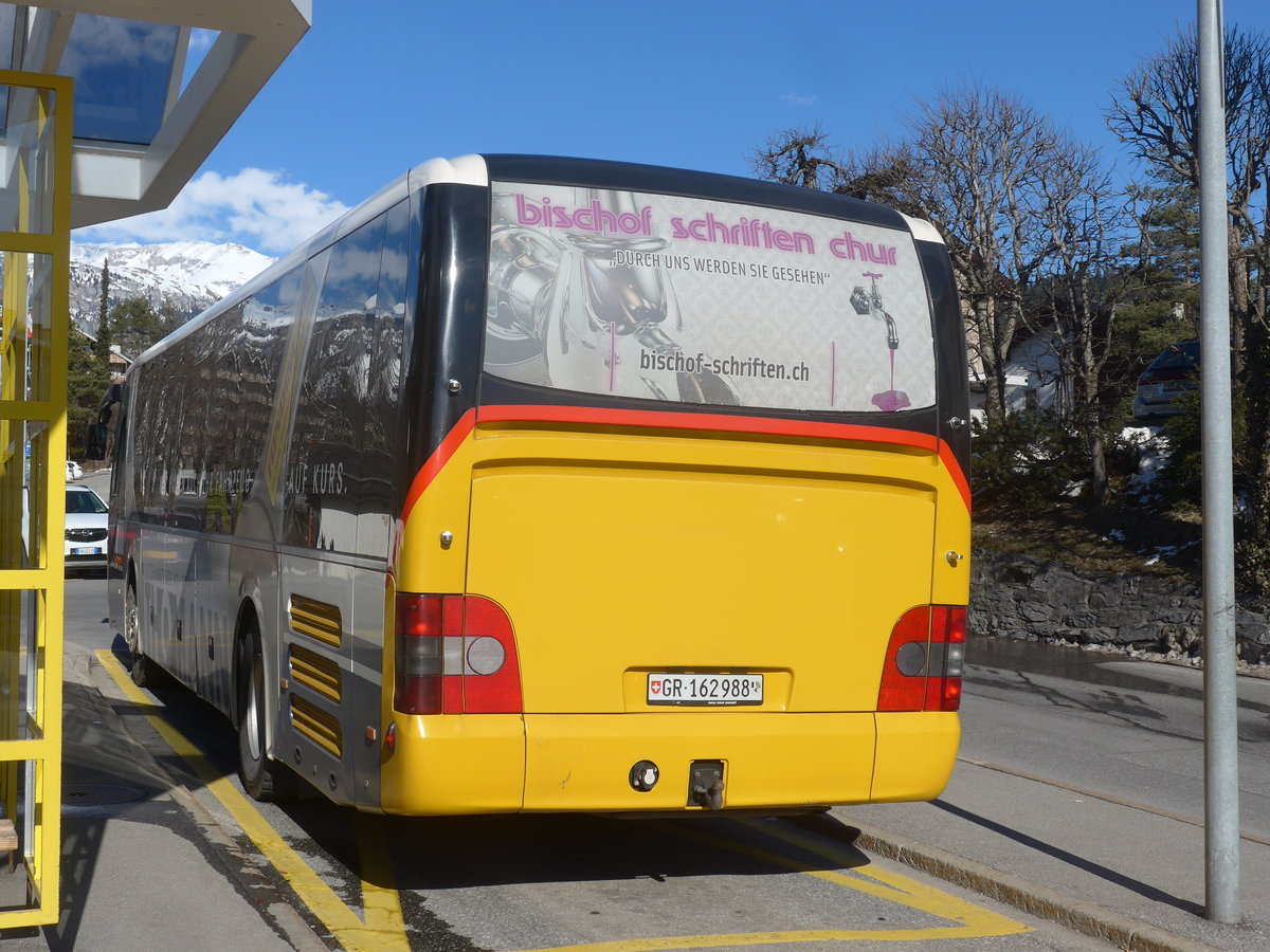 (215'008) - PostAuto Graub�nden - GR 162'988 - MAN am 1. M�rz 2020 in Laax, Post