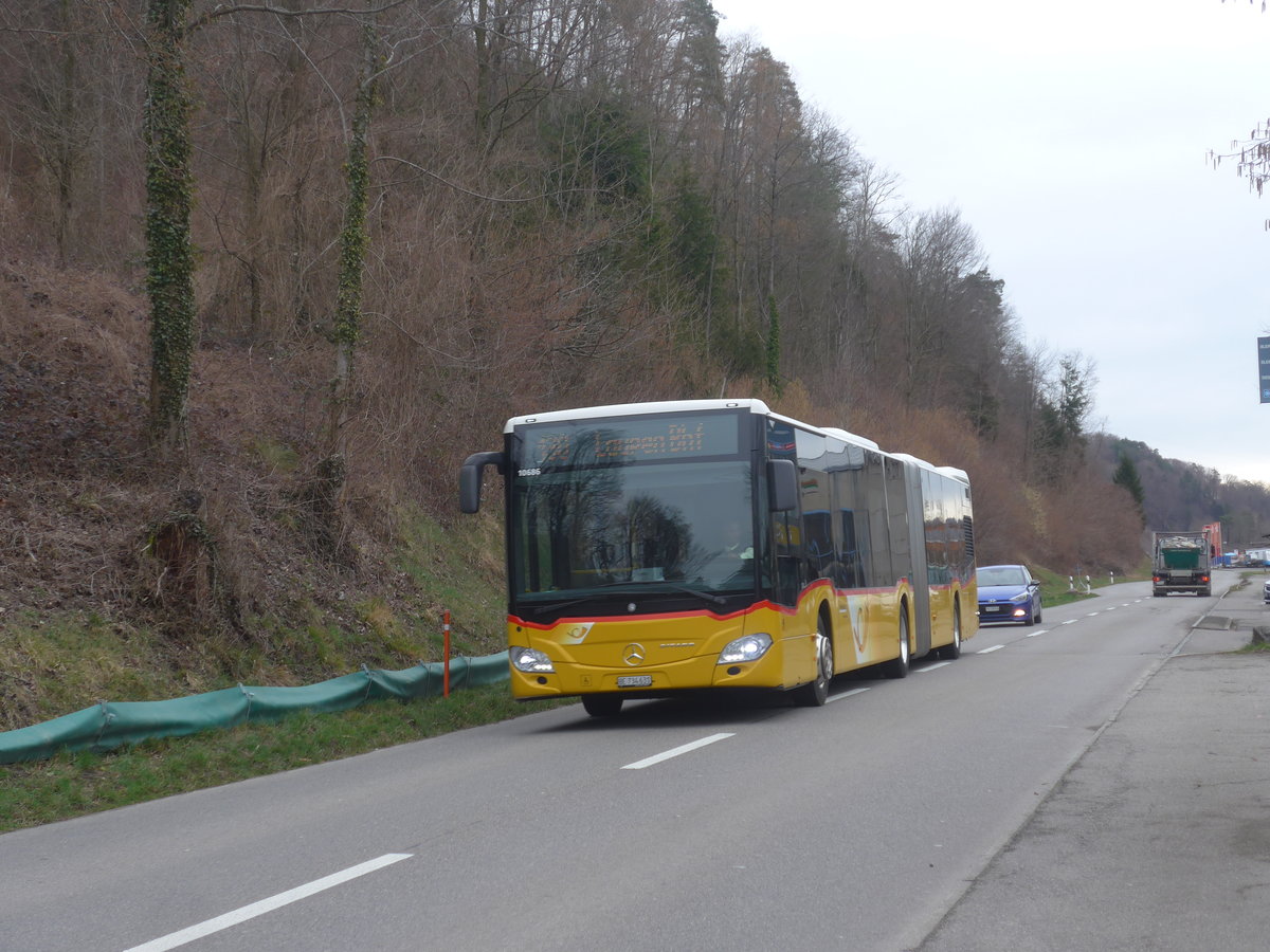 (215'037) - PostAuto Bern - Nr. 631/BE 734'631 - Mercedes am 2. M�rz 2020 in Laupen, Neueneggstrasse