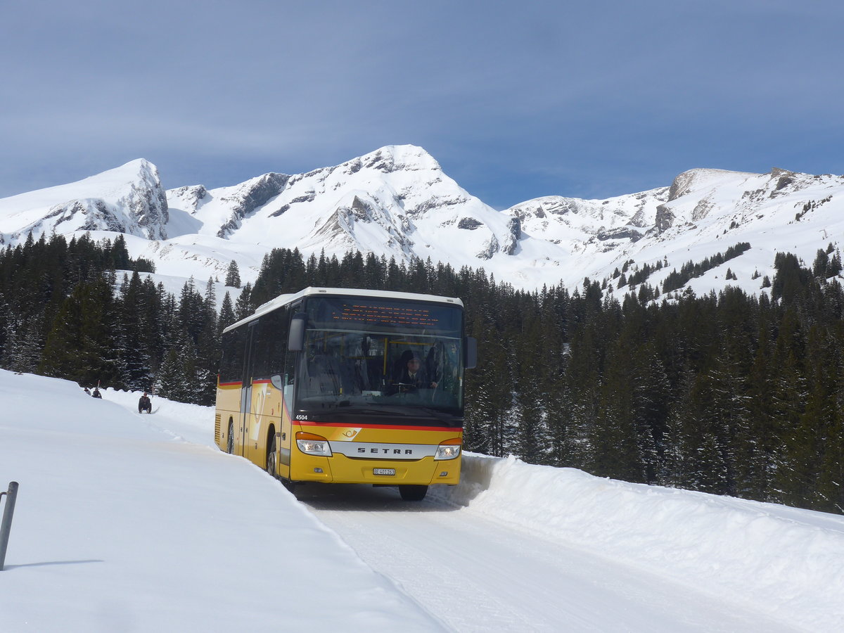 (215'078) - PostAuto Bern - BE 401'263 - Setra (ex AVG Meiringen Nr. 63) am 8. M�rz 2020 in Grindelwald, Alpiglen