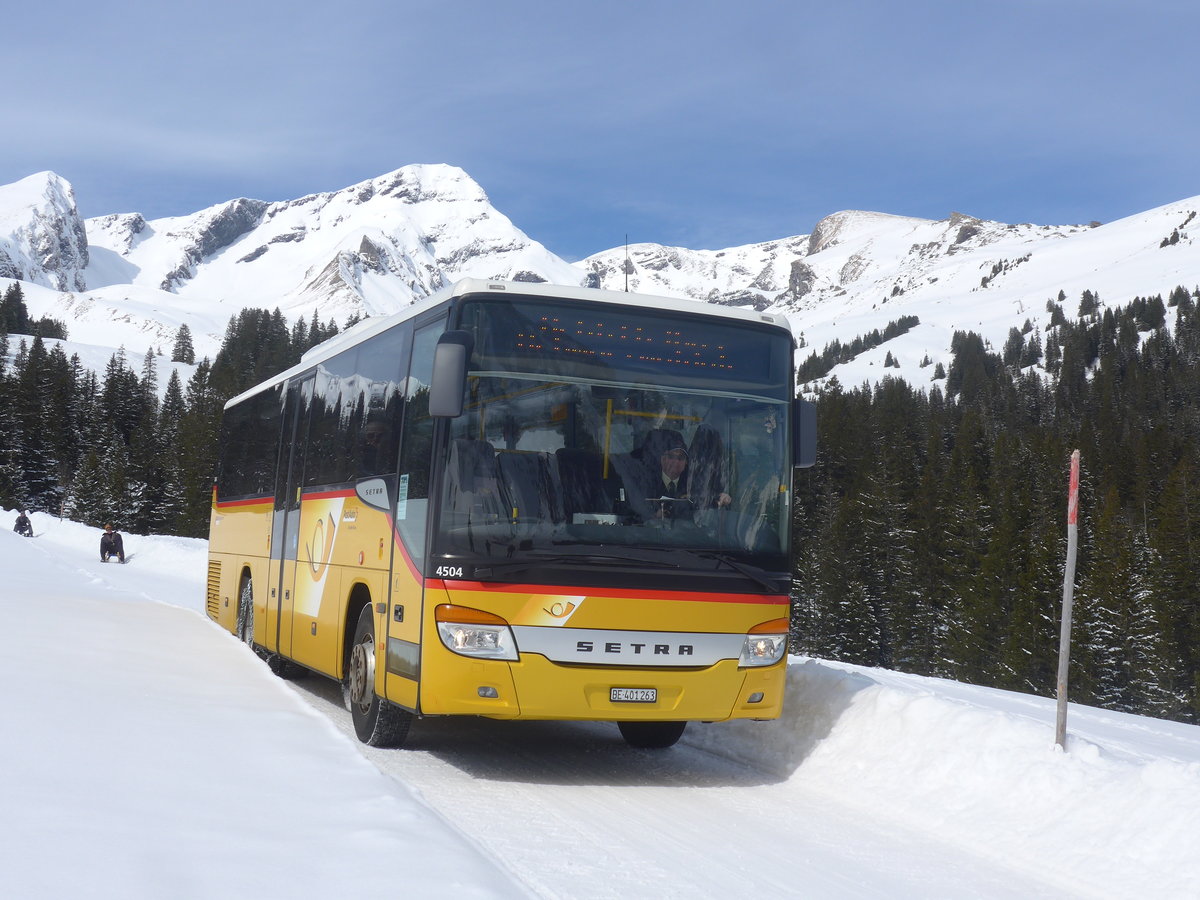 (215'079) - PostAuto Bern - BE 401'263 - Setra (ex AVG Meiringen Nr. 63) am 8. M�rz 2020 in Grindelwald, Alpiglen