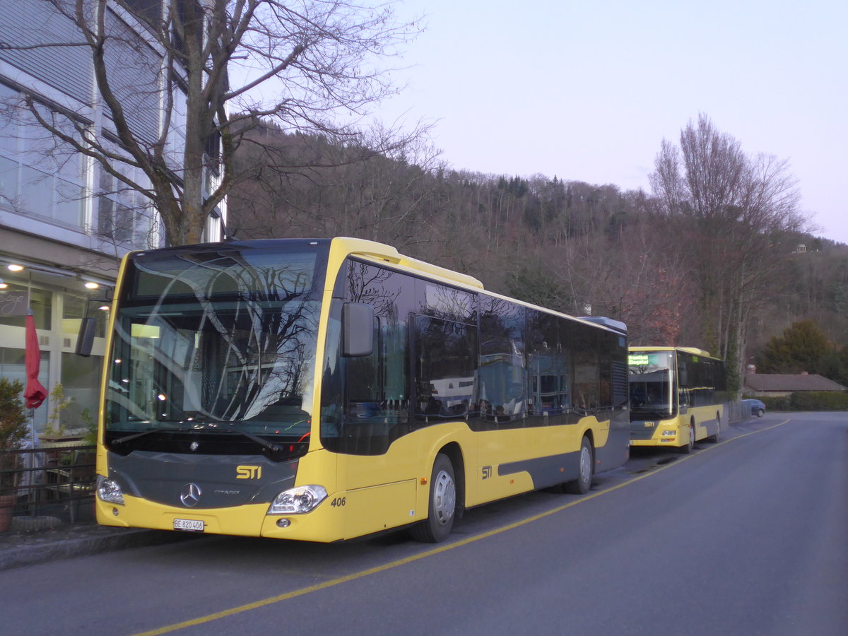 (215'107) - STI Thun - Nr. 406/BE 820'406 - Mercedes am 11. M�rz 2020 bei der Schiffl�ndte Thun